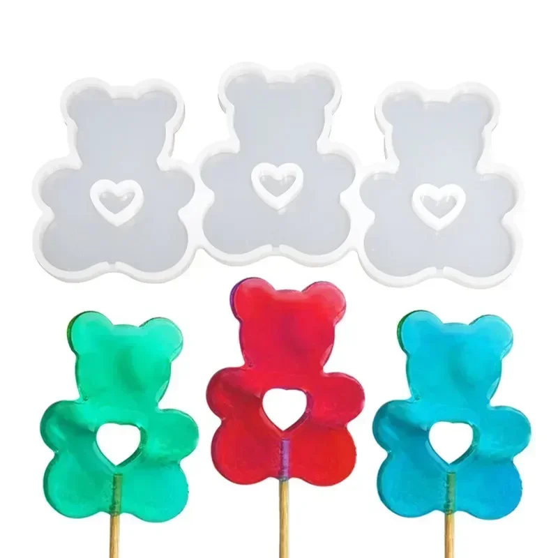 Leaf Flower Heart Bear Shape Silicone Lollipop Mold Round Chocolate Candy Cheese Baking Mould Fondant Cake Decorating Tools Dessert Cupcake Topper Tray Kitchen Pastry DIY Baking Accessories - 图片 6