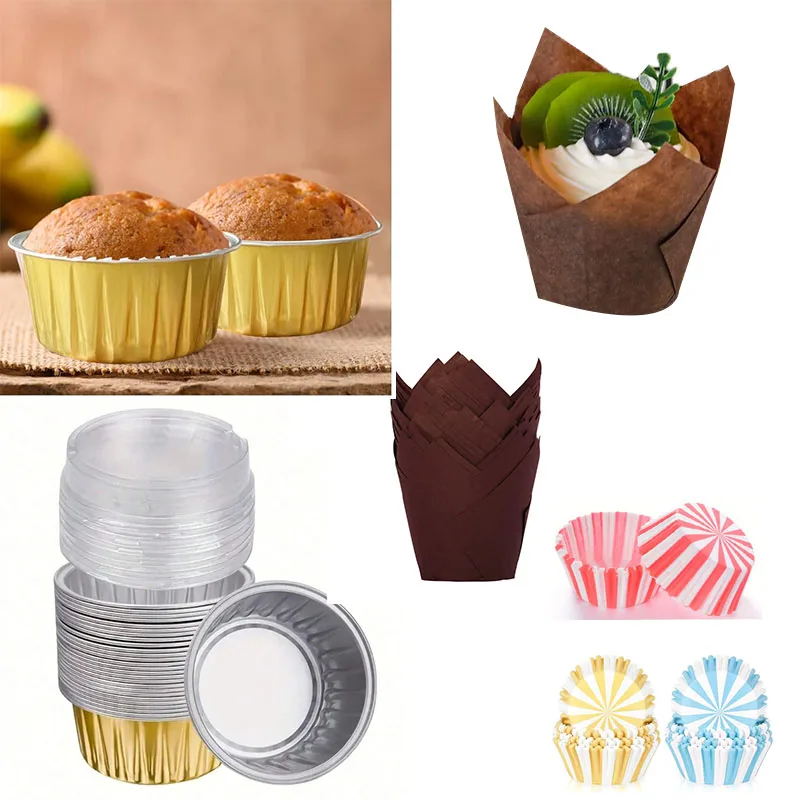 Cupcake Liners Baking Cups, Non-Stick Decorative Paper Muffin Cups, Wrappers for Cupcakes, Cakes, Desserts, Candy, Sweets, Party Treats, Home Baking, DIY Dessert Presentation and Gift Packaging