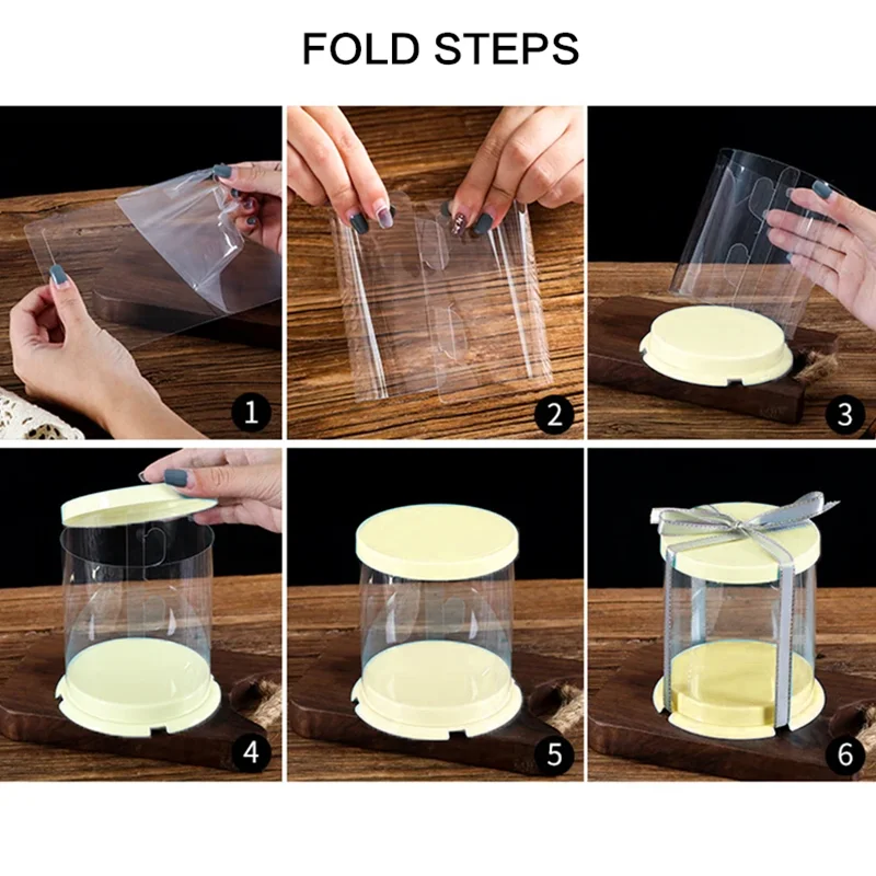 10Pcs Round Clear Cake Boxes for 2-Inch Desserts, Transparent Bakery Gift Packaging Boxes, Cupcake and Cookie Containers with Lids, Tall Layer Cake Holder, Portable Dessert Boxes for Birthday, Wedding, Party, and Home Use - 图片 5