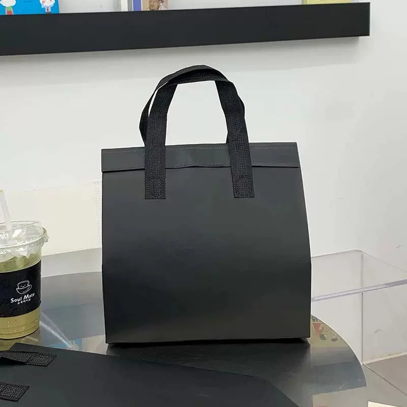 10pcs Silver Non-Woven Insulated Tote Bags, Reusable Fabric Pouches for Bread, Drinks, Food, Lunch, Grocery, Delivery, Picnic, Thermal Storage, Keep Warm or Cold, Eco-Friendly Durable Carrier - 图片 27