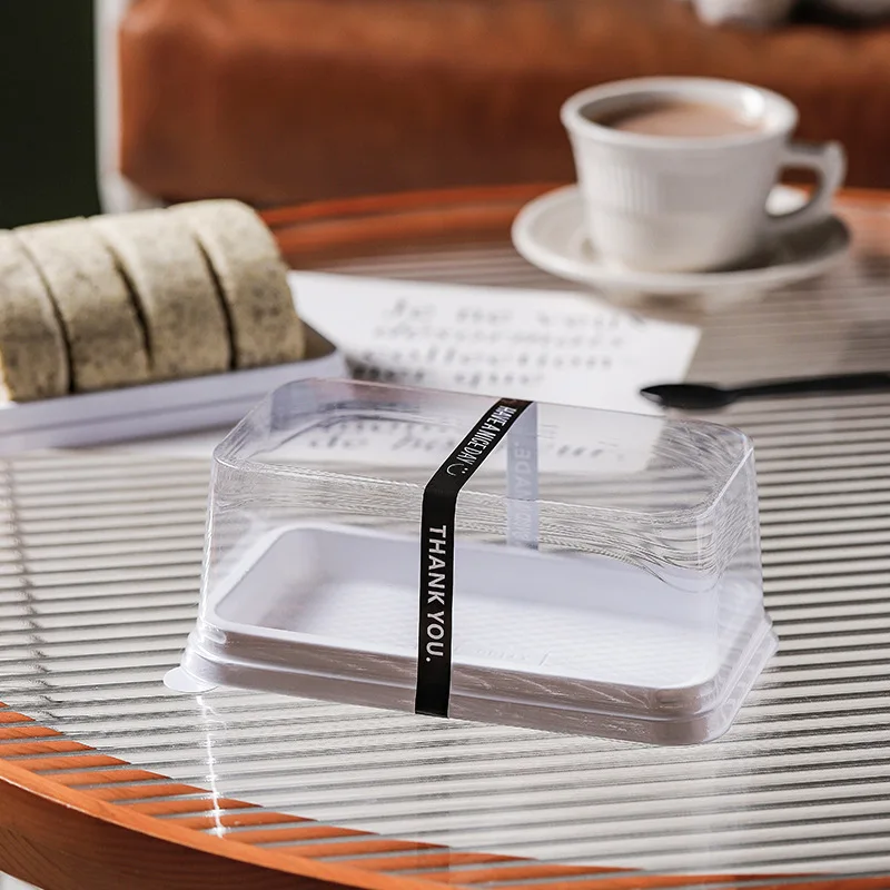 50Pack Transparent Swiss Roll and Dessert Cake Boxes, Clear Plastic Cookie and Muffin Dome Containers, Transparent Packaging Holders for Weddings, Birthday Parties, Baking, DIY Treats, and Event Supplies