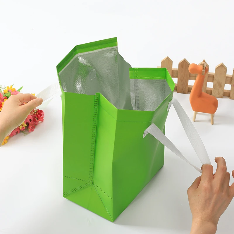 Waterproof Takeaway Thermal Insulated Bag – Reusable Cooler Tote for Food and Beverage Delivery, Ice Pack Compatible, Square Lunch Bag for Picnic, Restaurant, Work, School, Portable Meal Storage Carrier - 图片 3