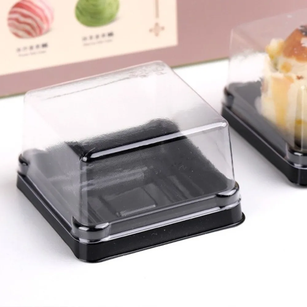 50Pcs Moon Cake Boxes, Square Plastic Cupcake and Muffin Containers, Transparent Pastry Display Boxes, 50/80/100g Clear Dessert Packaging Holders for Wedding, Birthday, Party, and Bakery Supplies