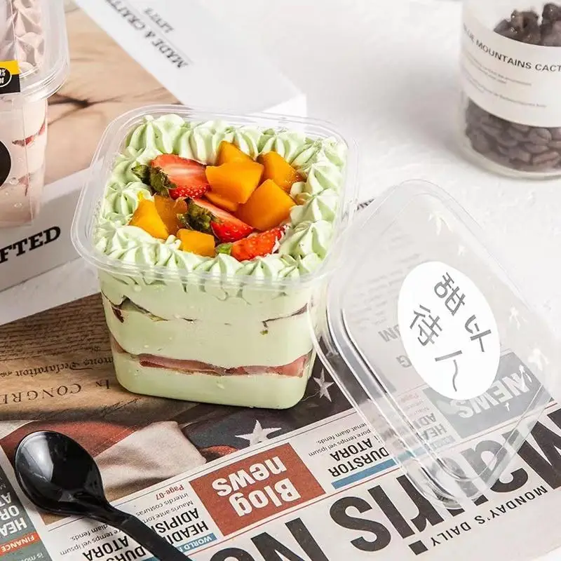 10/50 Pcs Transparent Cupcake Packaging Boxes with Lids, Disposable Dessert Containers, Tiramisu Cake Boxes, Clear Plastic Baking Boxes for Birthday Party, Wedding, Gift Packaging and Catering Use - 图片 5