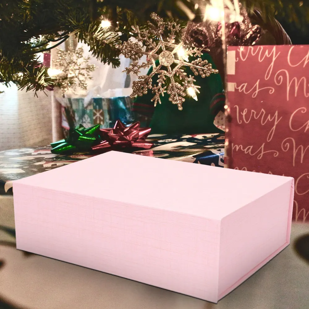 1Pc Magnetic Closure Gift Box with Lid, Collapsible Cardboard Packaging Box for Jewelry, Wedding, Party, Birthday, Bridesmaid, Anniversary, Holiday Gift Wrapping, Elegant Foldable Storage Box for Presents 4