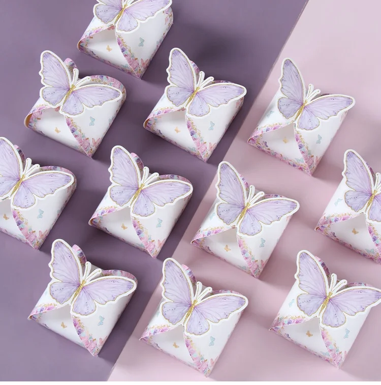 Pink Butterfly Candy Boxes – Gift Packing Bags for Girl Birthday, Baby Shower, Party Favor Boxes, Birthday Supplies, Treat Packaging, Cute Pink Decorations, DIY Gift Boxes for Kids
