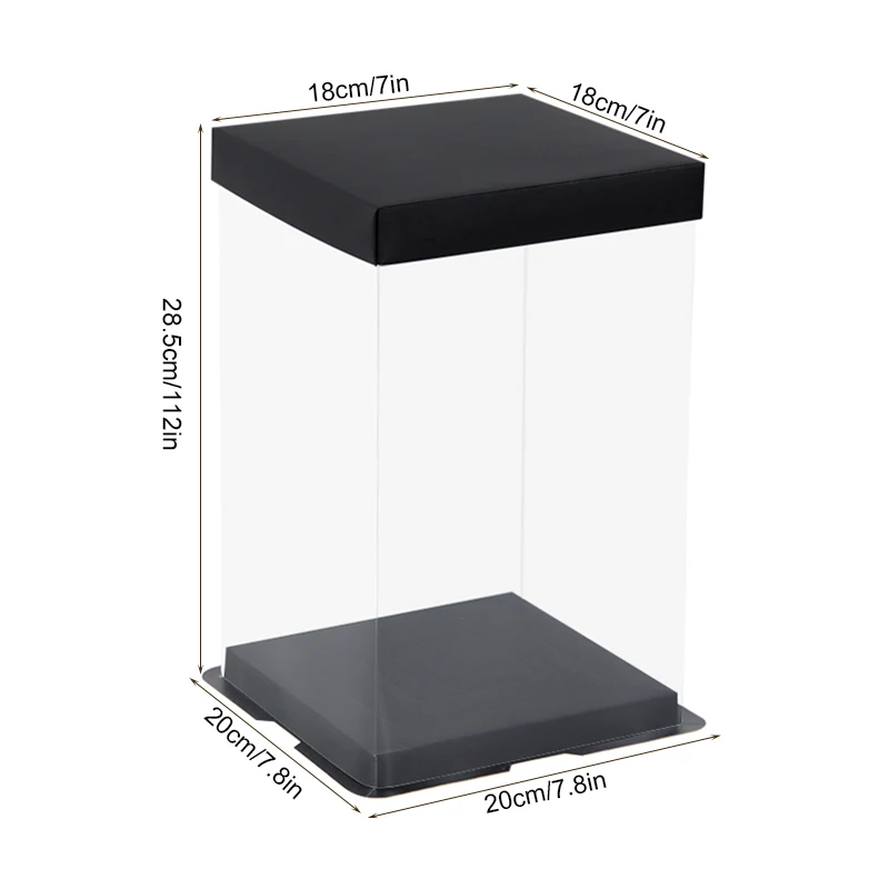 7 Inch Transparent Cake Box, Large Birthday Cake Packaging Boxes with Clear Window, DIY Baking Dessert Boxes for Cakes, Cupcakes, Pastries, Flower Gift Packaging for Wedding Christmas Baby Shower Party Supplies - 图片 8