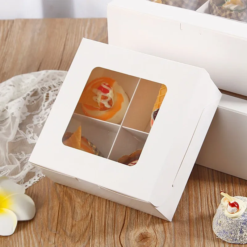 10PCS Cupcake Boxes with 2/4 Holes, Clear Window Cake Holder, Perfect for Wedding, Birthday, Baby Shower, Holiday Parties, and Special Occasion Packaging, Ideal for Cupcakes, Pastries, and Desserts Storage 3