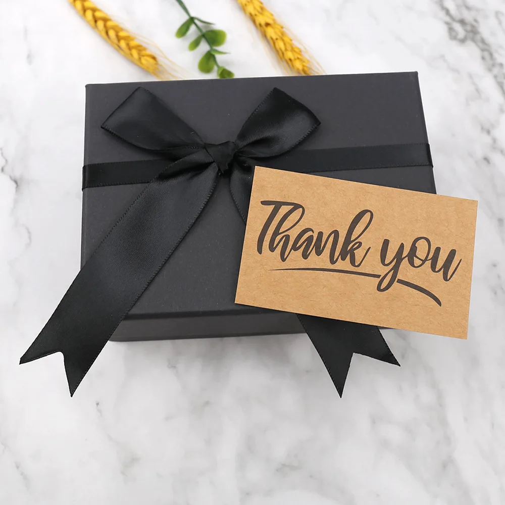 50PCS Kraft Paper Thank You Cards – Blank Greeting Cards for Kids Birthday, Baby Shower, Wedding, Party Favor, DIY Craft Decoration, Gift Message Postcards, Appreciation Notes, Personalized Thank You Gift Inserts