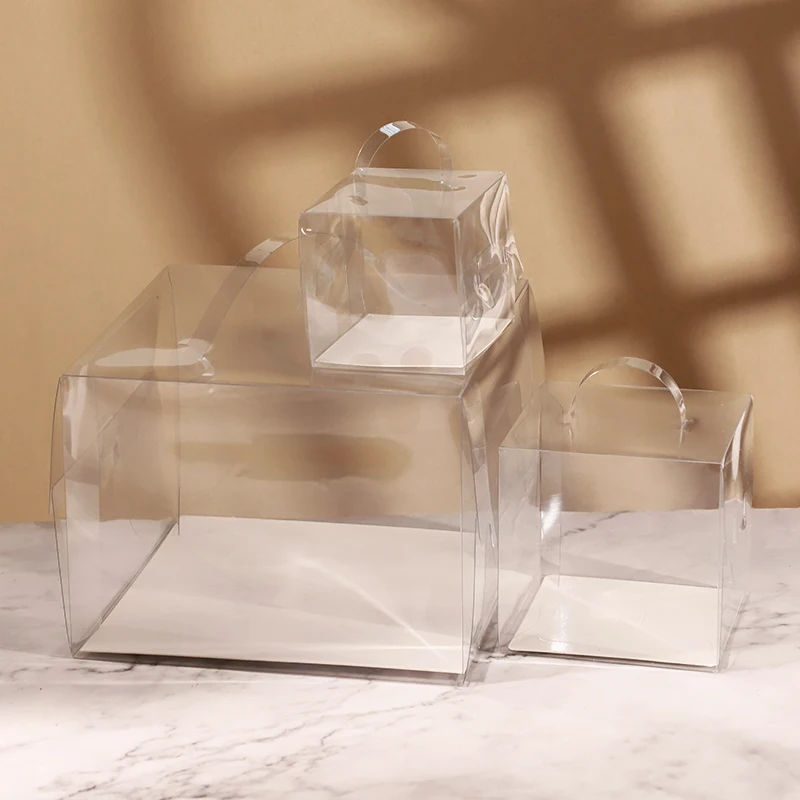 2/3/4/5/6 Inch Clear Cake Bakery Boxes with Handle, Portable Gift Display Boxes for Desserts, Mousse, Cupcakes, Pastries, Birthday, Wedding, Holiday Cake Packaging, Party Dessert Holder, Bakery Gift Packaging Supplies 2