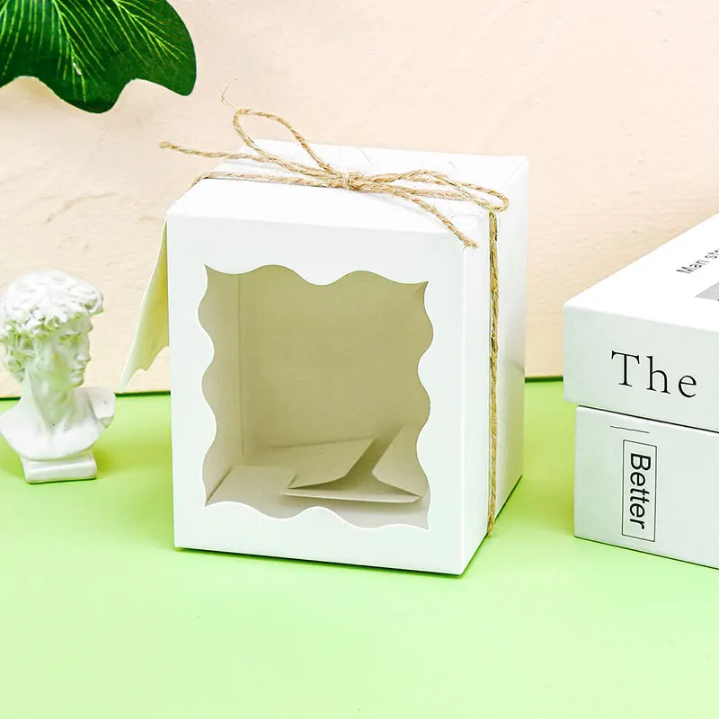 10/30/50PCS Kraft Paper Candle Gift Boxes with Clear Window – Includes Tags & Twine for Wedding Favors, Birthday Party Packaging, Ideal for Candles, Treats, and Small Gifts 6