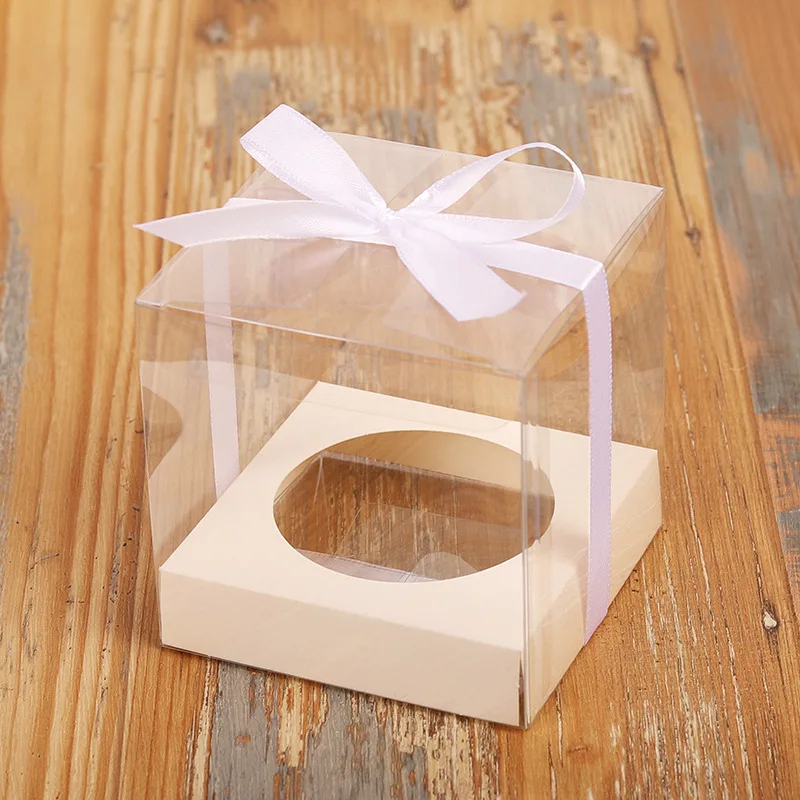 12Pcs Gold and Silver Clear Plastic Cupcake Packaging Boxes, Cake Favor Containers, Transparent Wedding Party Cupcake Boxes, Gift Boxes for Birthday, Party, Event, and Bakery Supplies - 图片 2