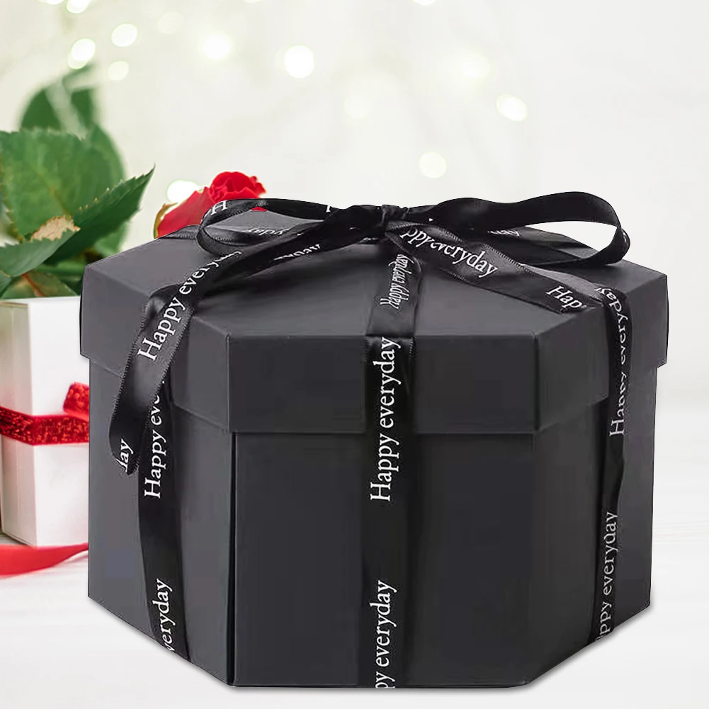 Hexagonal DIY Explosion Gift Box with Photo Album – Handmade Creative Cardboard Box for Valentine's Day, Wedding Proposal, Anniversary, Birthday, Personalized Memory Keepsake, Surprise Present 7