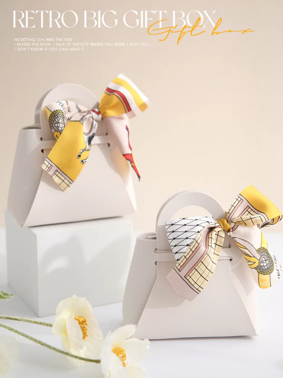 3PCS Leather Favour Bags with Scarf – Wedding Party Decoration, Baby Shower, Ramadan, Eid Gift Packaging for Friends, Elegant Gift Bags for Special Occasions and Celebrations