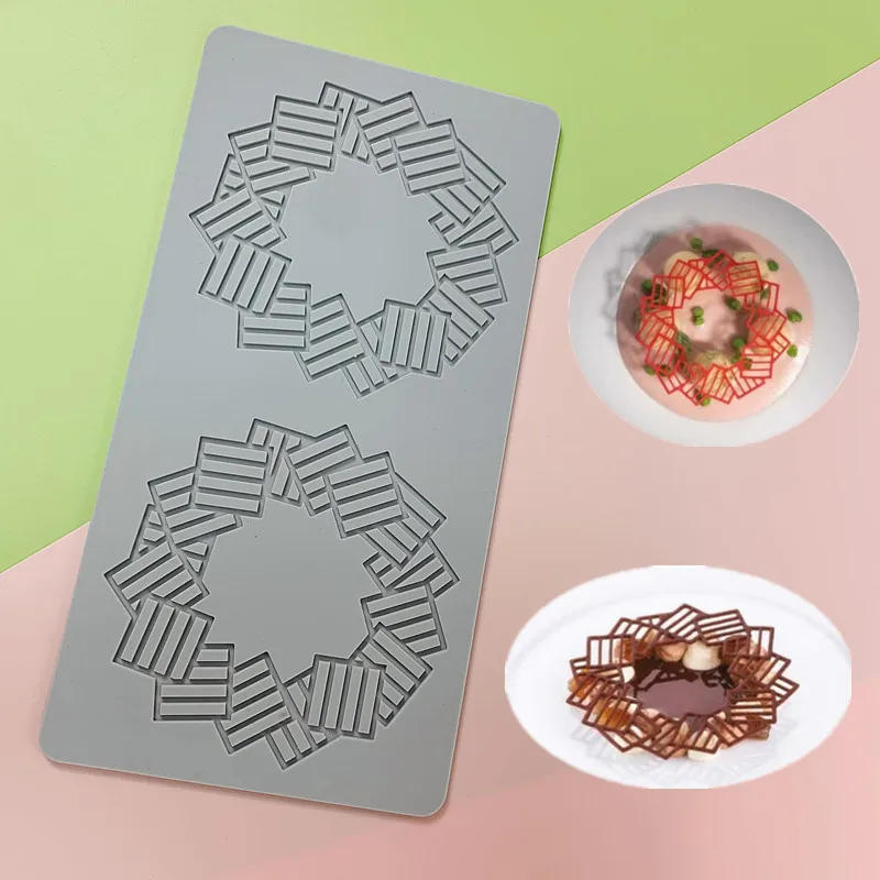 Leaf Flower Wreath Lace Silicone Mold Fondant Cake Sugarcraft Mould Chocolate Candy Dessert Tray Decoration Tools Pastry Baking Supplies Cupcake Topper Resin Soap Wax Melt DIY Craft Accessories 11