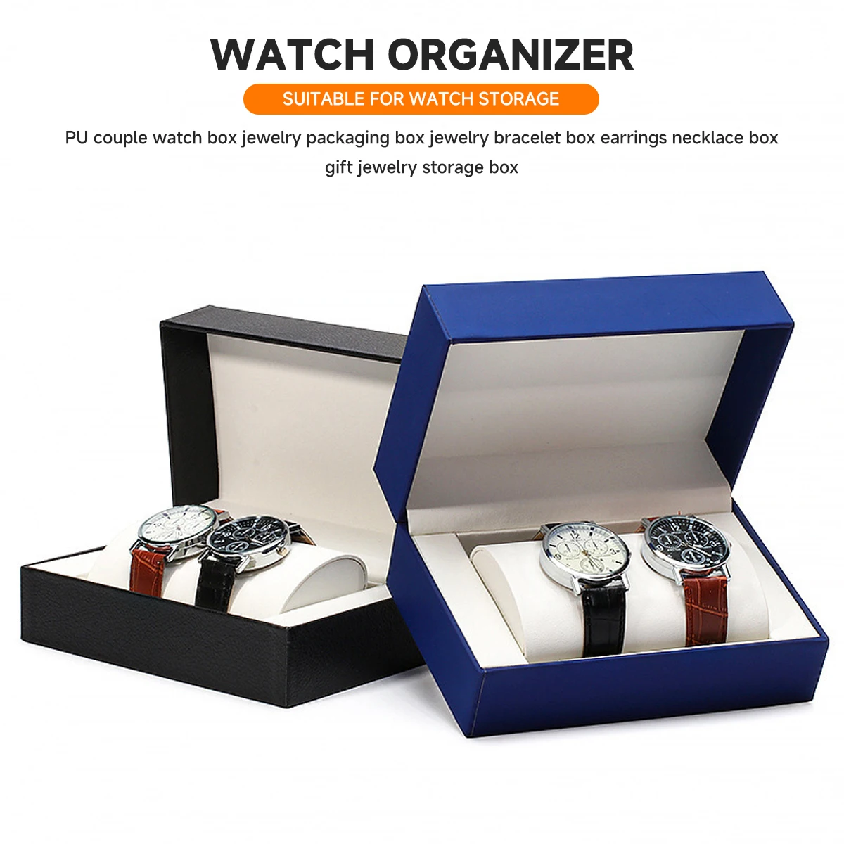 PU Leather Single Watch Gift Box with Soft Pillow, Luxury Wristwatch Display Case Organizer for Men, Protective Watch Storage Holder, Elegant Packaging Box for Birthday, Anniversary, Business Gift 1