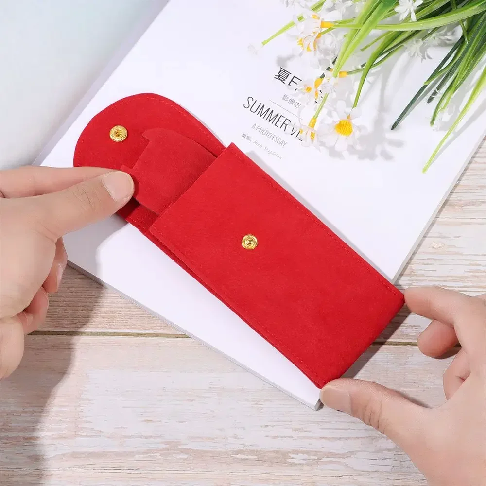 Travel Watch Case | Flannelette Watch Storage Bag, Velvet Snap Packaging Pouch Anti-Dust Watch Protection Case, Soft Compression Velvet Bag for Watch Collection Gift Packaging Accessories (Red/Green/Blue/Black/Grey/Pink/Light Blue) - 图片 5