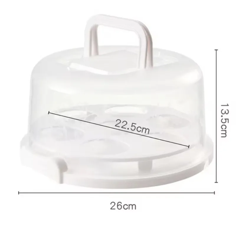 Portable Cake Box with Handle, Dustproof Baking Pastry Storage Box, Cake Carrier and Transportation Rack for Birthday, Wedding, Baby Shower, Holiday Desserts, Cupcakes, Muffins, and Home or Bakery Use - 图片 6