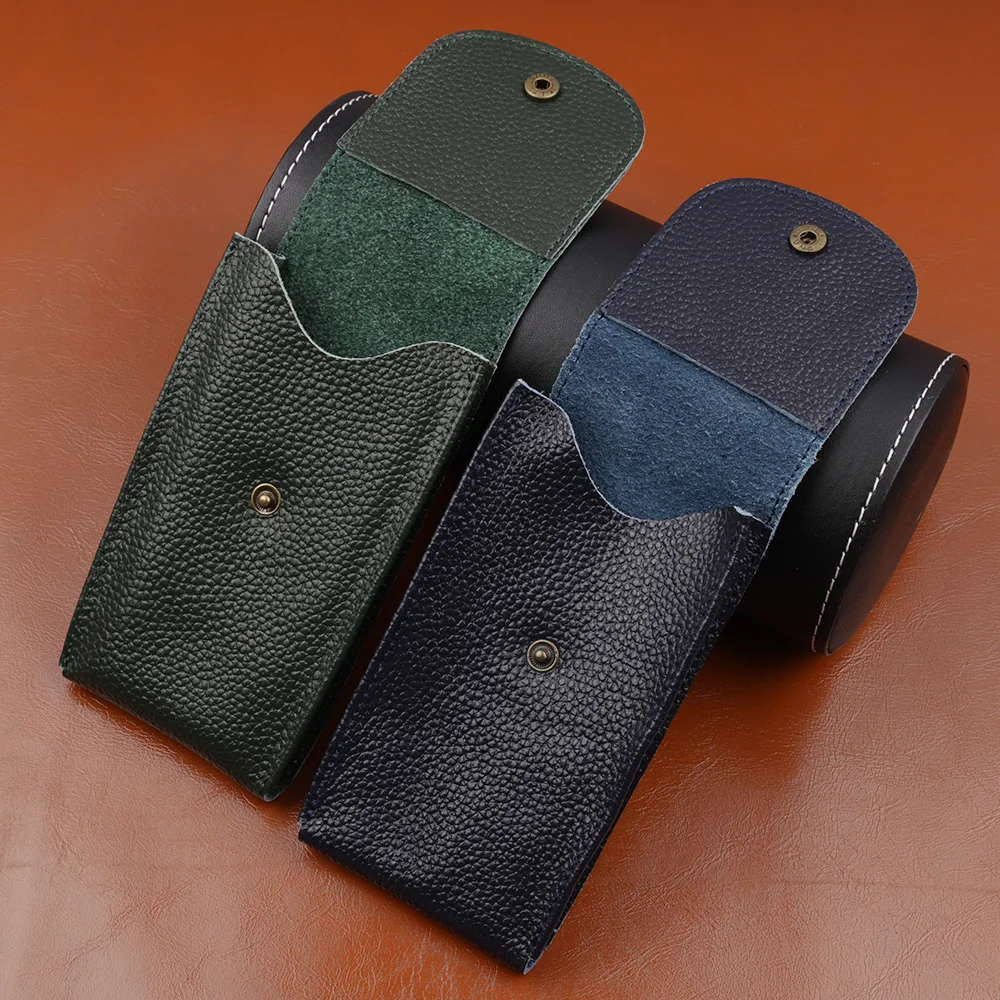 Travel Watch Organizer | Handmade Genuine Leather Watch Box Bracelet Storage Bag Portable Jewelry Organizer Leather Travel Pouch Protective Watch Packaging Case for Men Women Wristwatch Gift 9