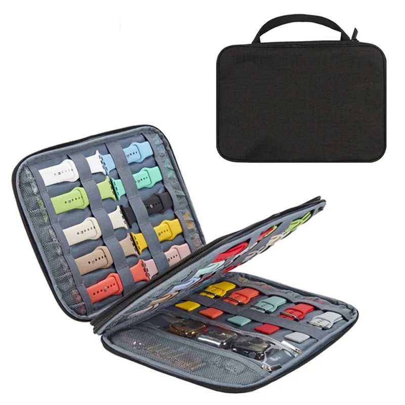 Travel Watchband Organizer | For Apple Watch Watchband Storage Box, Multifunction Travel Strap Organizer Case, Portable Ant Cloth Watch Strap Pouch, Compact Watchband Holder for Smartwatch Accessories Packaging - 图片 2