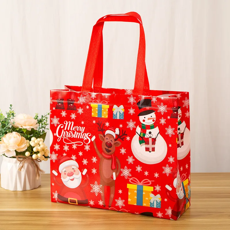 1–20PCS Reusable Non-Woven Christmas Gift Bags with Handles | Waterproof Holiday Tote Bags for Presents, Candy, Party Supplies, Decorations & Christmas Ornaments Packaging 1