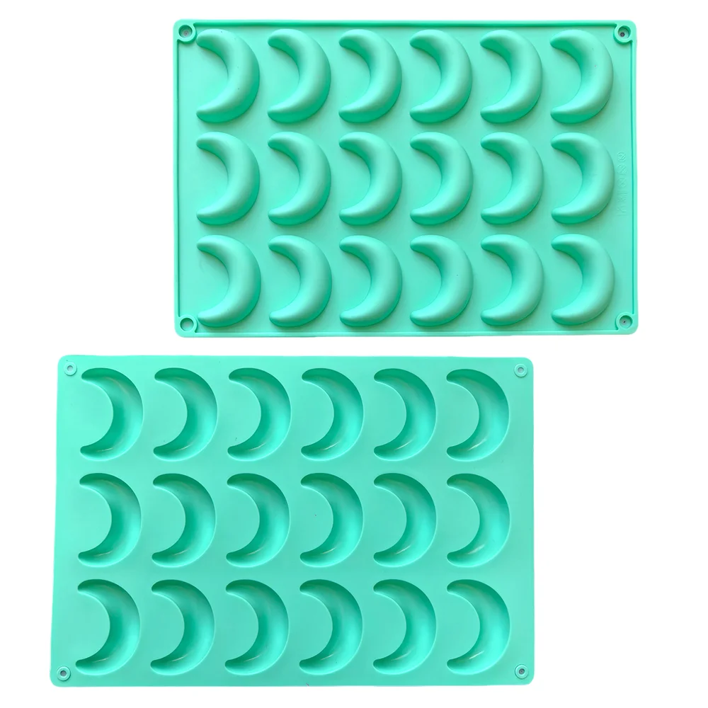 18-Hole Moon Shaped Silicone Mold for Baking Chocolate, Cookies, Pudding, Candy, and Ice Cubes, Non-Stick Flexible Food-Grade Mold for DIY Chocolate, Candy Making, Dessert Decoration, and Creative Baking 18-Hole Moon Shaped Silicone Mold for Baking Chocolate, Cookies, Pudding, Candy, and Ice Cubes, Non-Stick Flexible Food-Grade Mold for DIY Chocolate, Candy Making, Dessert Decoration, and Creative Baking