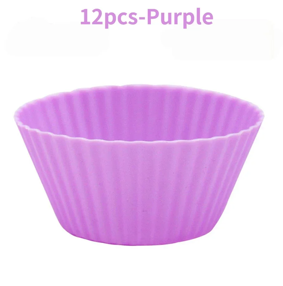 12pcs/Set Round Silicone Cake Molds, Muffin and Cupcake Baking Molds for DIY Baking, Kitchen Cooking, Cake Decorating, Non-Stick Reusable Bakeware, Dessert Makers and Culinary Tools - 图片 14