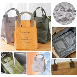 Foldable Reusable Leakproof Food Container Lunch Bag – Large Capacity Waterproof Thermal Insulated Tote for Workers, Students, Meal Prep, Office, School, Picnic, Travel, Portable Food Storage Carrier