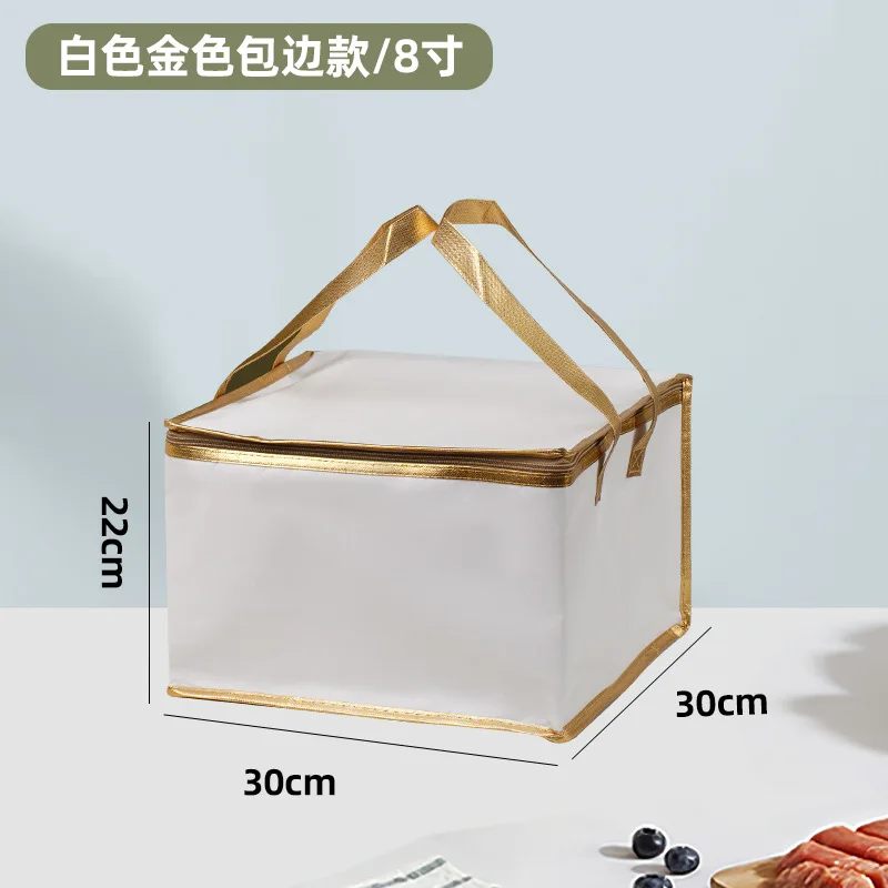 6/8/10 Inch Foldable Large Cooler Bag – Portable Insulated Cake and Food Thermal Box with Ice Pack, Waterproof Lunch Bag for Delivery, Picnic, Office, Reusable Food Carrier for Cakes, Meals, Drinks - 图片 11