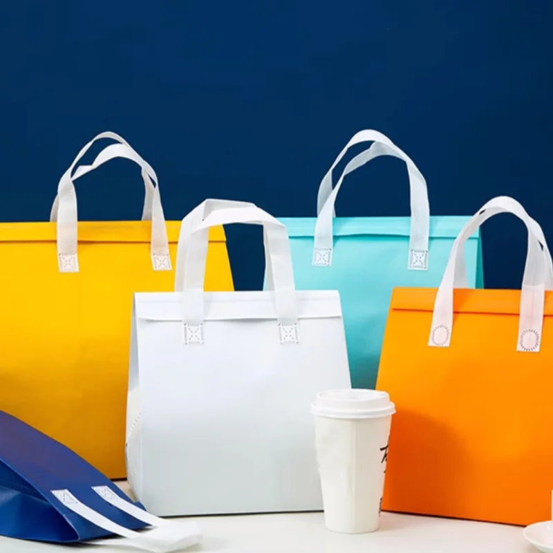 Wholesale 500pcs Custom Logo Reusable Non-Woven Thermal Cooler Bags – Insulated Picnic Tote, Eco-Friendly Food Carrier for Promotion, Takeaway, Office, School, and Outdoor Activities - 图片 5