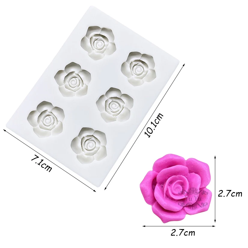 Mini Rose Camellia Daisy Flower Silicone Mold for Sugarcraft Cookie Cupcake Chocolate Baking Fondant Cake Decorating Tools DIY Pastry Dessert Decoration Kitchen Craft Tray