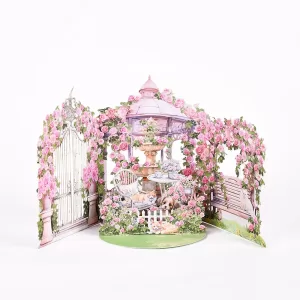 Floral 3D Pop Up Greeting Card with Envelope – Pink Rose Garden Design for Birthday, Mother’s Day, Valentine’s, Anniversary, Romantic Blessing Gift for Mom, Wife, Girlfriend, Friends, Special Occasions