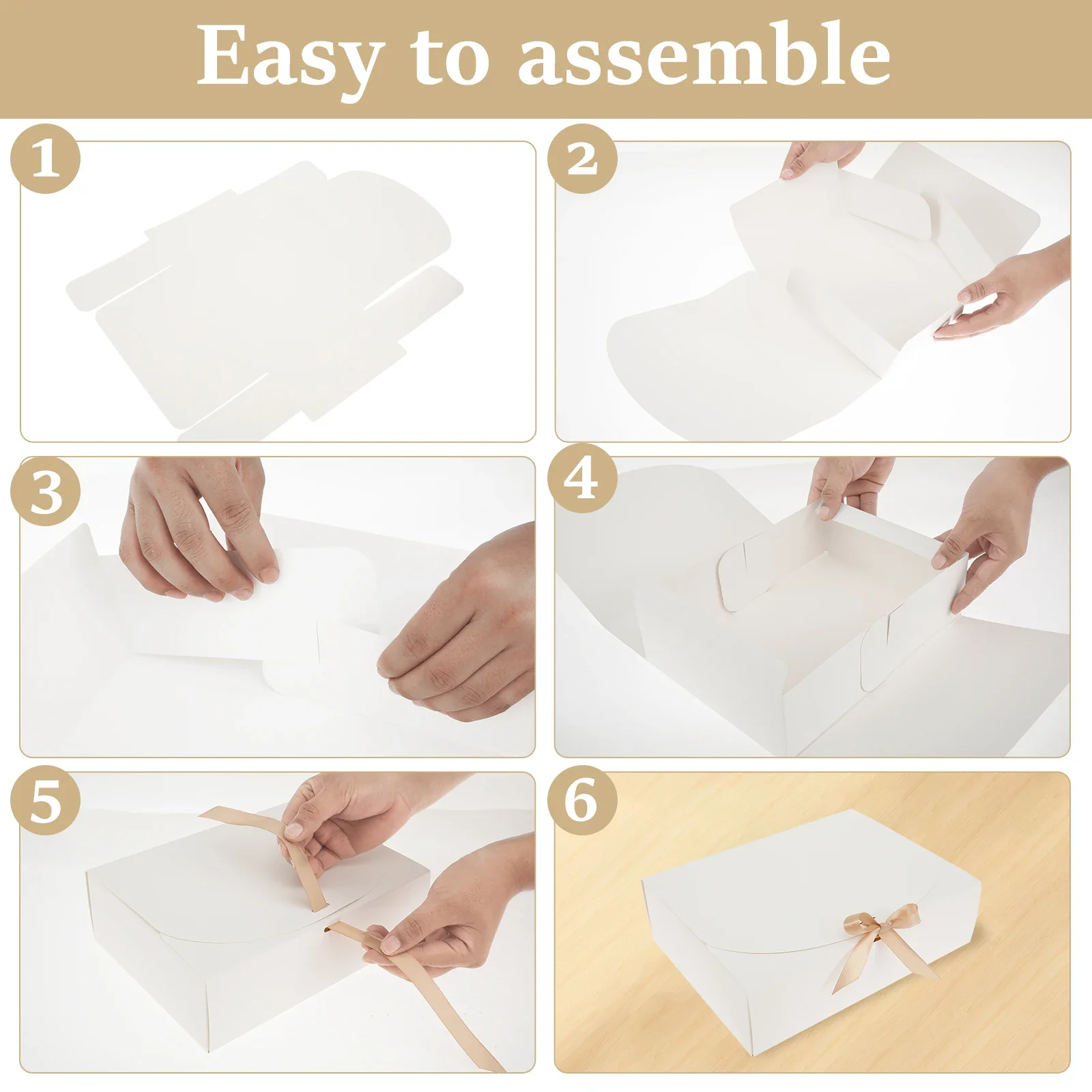 10 Pcs Gift Boxes with Lids and Ribbon – Large Capacity Paper Present Boxes, Decorative Storage Boxes for Party, Weddings, Birthdays, Holidays, Candy, and Gift Packaging - 图片 5