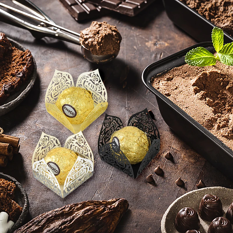 10/20Pcs Eid Mubarak Candy Boxes – Hollow Design Chocolate Trays, Truffle Wrapping Boxes, Treat Packaging for Sweets, Chocolates, Islamic Muslim Festival Party Favors and Holiday Decorations