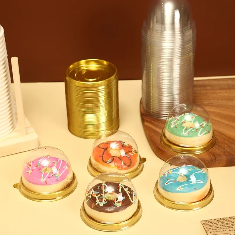 50Pcs Mini Dessert Cake Box Containers, Transparent Cupcake and Pastry Baking Packaging Boxes with Lids, Clear Plastic Dessert Holders for Wedding, Birthday, Christmas, Party Supplies and Gift Packaging