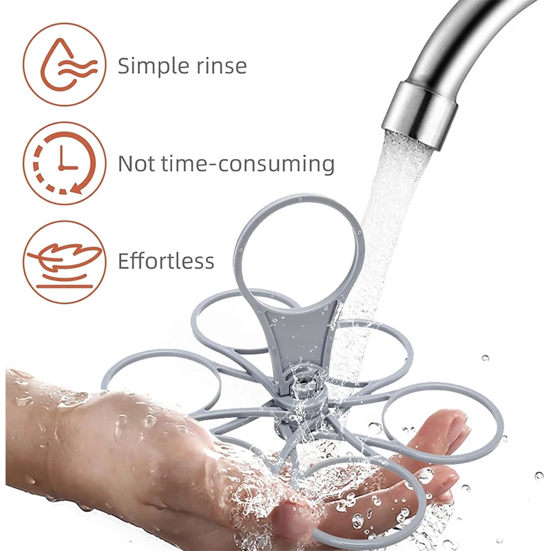 Reusable Drink Carrier Foldable 6-Layer Reusable Drink Holder with Handle Portable Coffee Cup Rack Bar Tool for Parties Cafés Takeaway Beverage Organizer Accessories