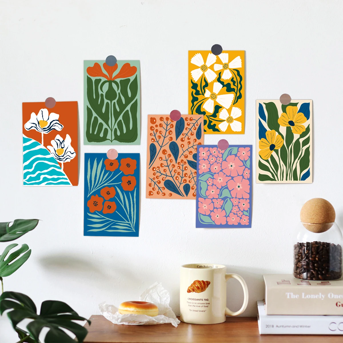 12PCS Minimalist Line Art Floral Wall Cards – Aesthetic Decorative Prints for Home, Bedroom, Office, Cafe, Gallery Wall, DIY Art Gift Set, Party Invitations, Thank You Notes, and Creative Room Decor