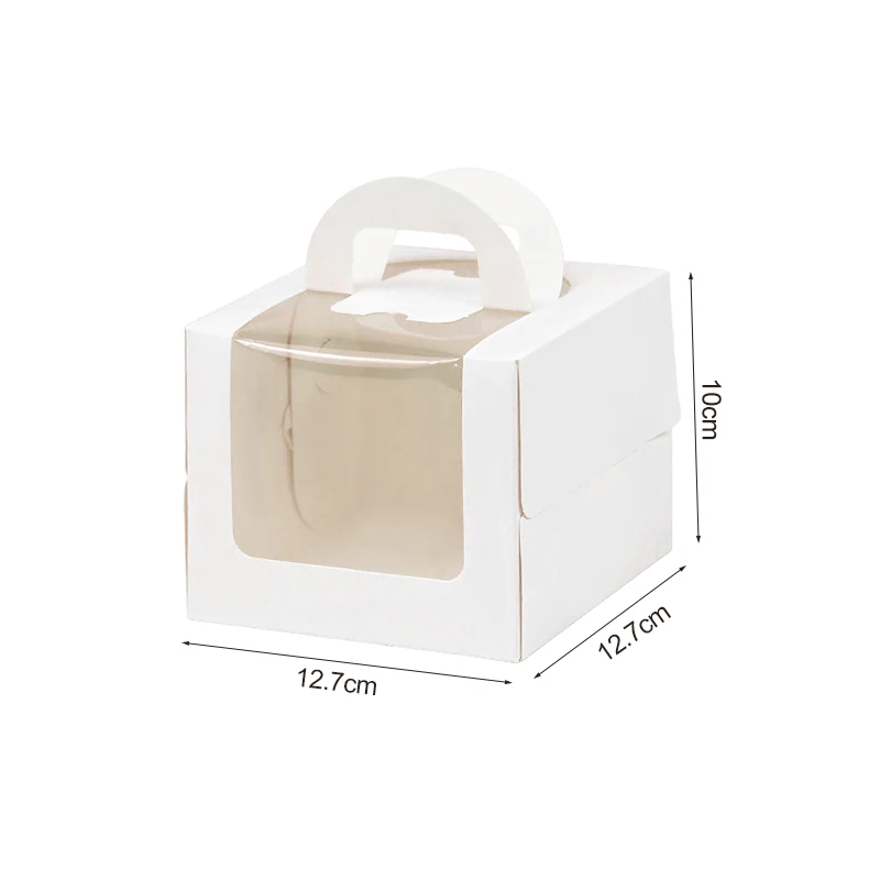 10Pcs Cake Boxes with Clear Window, Paper Gift Packaging Containers for Wedding Birthday Party Muffins Cupcakes Desserts, Baby Shower and Party Favor Storage Display - 图片 7