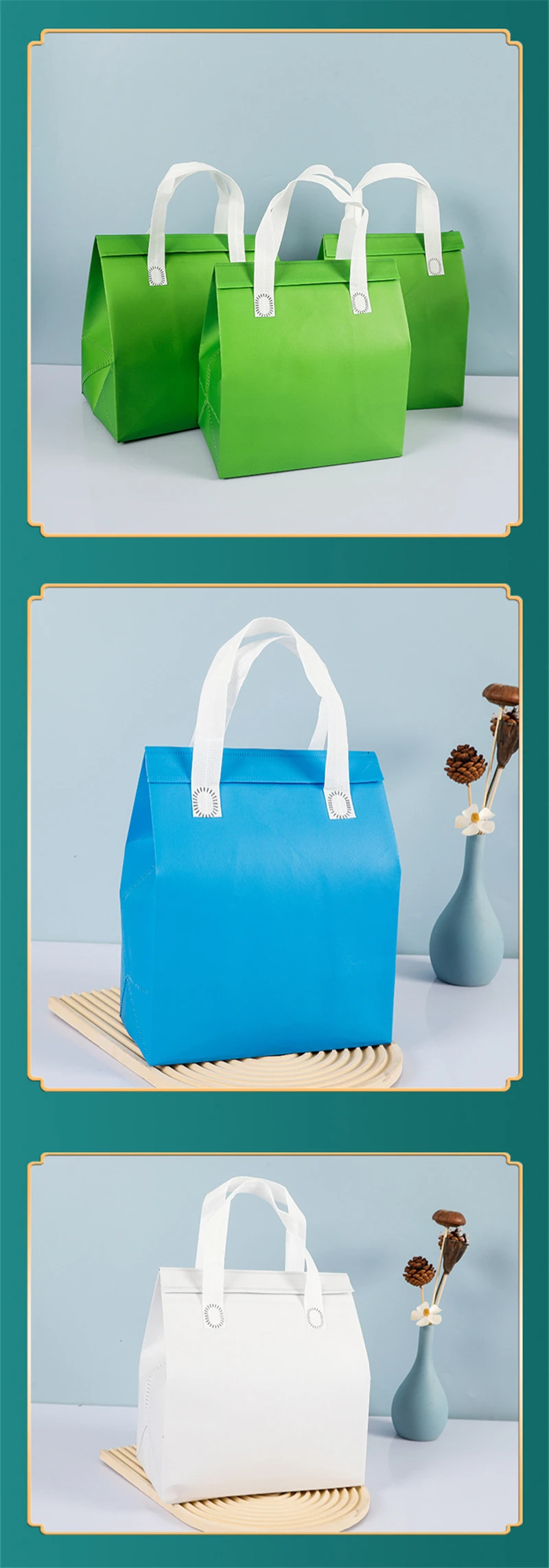 Waterproof Takeaway Thermal Insulated Bag – Reusable Cooler Tote for Food and Beverage Delivery, Ice Pack Compatible, Square Lunch Bag for Picnic, Restaurant, Work, School, Portable Meal Storage Carrier 3