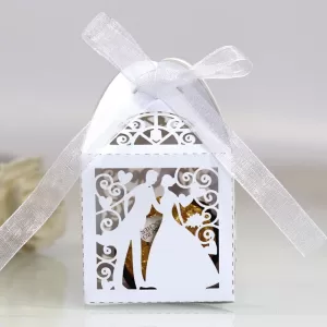 30–50pcs Laser Cut Wedding Candy Gift Boxes – Elegant Paper Packaging for Bride & Groom Favors, Baby Shower Chocolate Boxes, Cookie Holders, Guest Treat Containers for Parties, Events, Banquets
