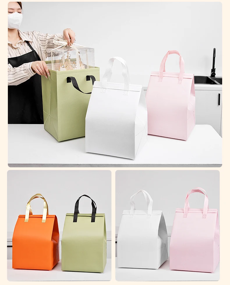 Large Capacity Aluminum Foil Insulated Bag, Disposable Thermal Cake Preservation Pouch, Heat Retention Food Storage Container, Fresh-Keeping Box for Birthday Cakes, Pastries, Catering, Delivery 6