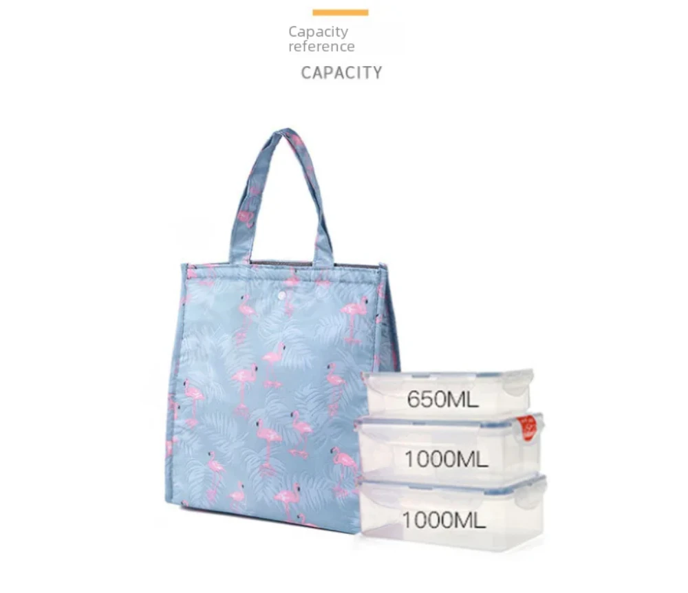 Waterproof Foldable Portable Lunch Bag – Insulated Lunch Box Tote Made of Oxford Cloth, Cooler Handbag for Picnic, Work, School, Travel, Keeping Food Fresh, Drinks and Snacks Temperature-Controlled