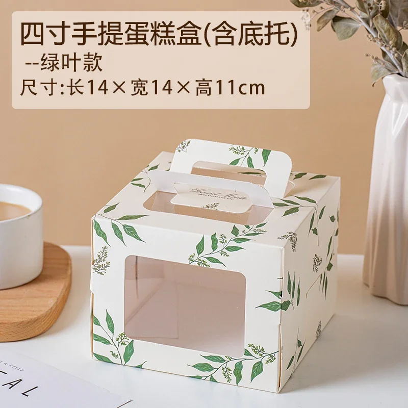 10Set Clear Window Cake Boxes in 4 and 6 Inches, High Kraft Paper and White Bakery Packaging Boxes, Foldable Birthday Cake Containers, Cupcake Muffin Pastry Dessert Storage Boxes for Baking Shops and Home - 图片 11