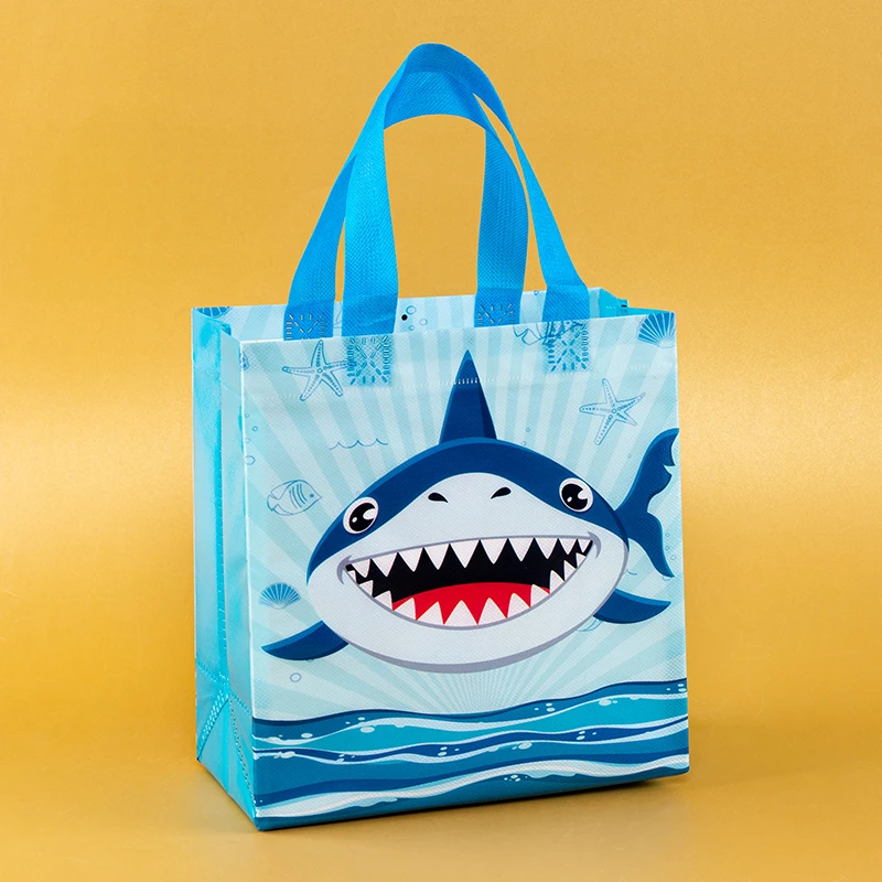 12/24Pcs Shark Theme Candy Boxes Favor Cookie Gift Bags with Stickers for Kids Ocean Animal Birthday Party Decorations Baby Shower Supplies DIY Treat Packaging Accessories 3