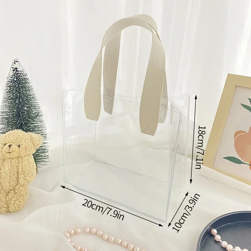 1–10PCS Transparent PVC Gift Bags Waterproof Candy Shopping Handbag with Love or Square Handle for Valentine’s Day Wedding Party Favor Packaging Bolsa Regalo Sac Cadeau ساک هدیه 透明ギフトバッグ 투명포장가방 - 图片 9
