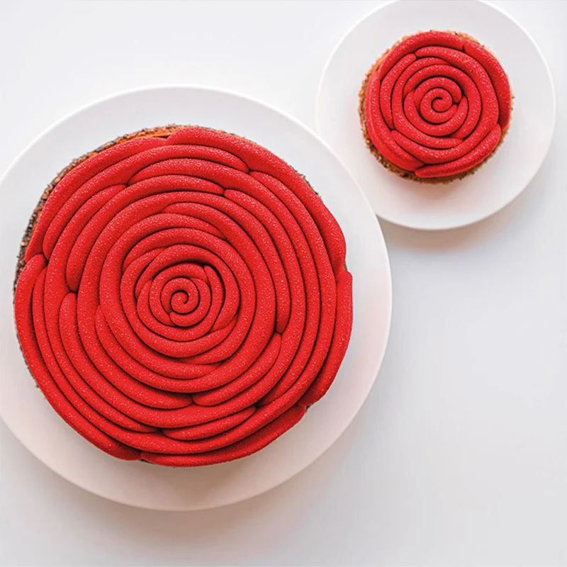 Valentine’s Day Rose Silicone Cake Mold – Non-Stick Mousse Pastry Mold for Baking, Easy Release Fondant Chocolate Candy Mould, Romantic Dessert Decorating Tools for Wedding, Party, Anniversary, Gift