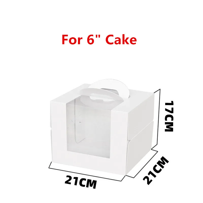 5Pcs White Paper Cake Boxes with Clear Window, Portable 3/4/6/8/10 Inch Dessert Packaging Containers for Birthday Wedding Party DIY Cake Presentation Supplies - 图片 14