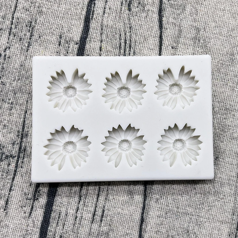 Mini Rose Camellia Daisy Flower Silicone Mold for Sugarcraft Cookie Cupcake Chocolate Baking Fondant Cake Decorating Tools DIY Pastry Dessert Decoration Kitchen Craft Tray