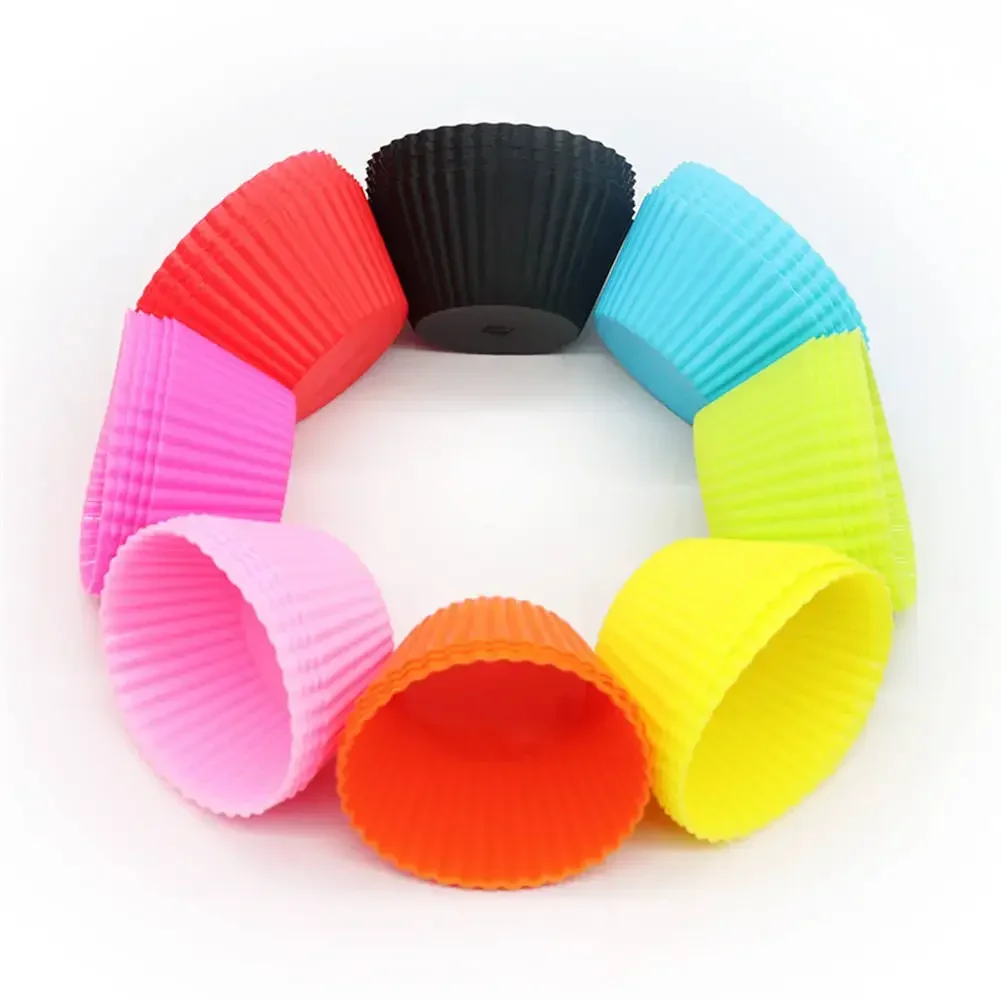 12pcs/Set Round Silicone Cake Molds, Muffin and Cupcake Baking Molds for DIY Baking, Kitchen Cooking, Cake Decorating, Non-Stick Reusable Bakeware, Dessert Makers and Culinary Tools - 图片 13