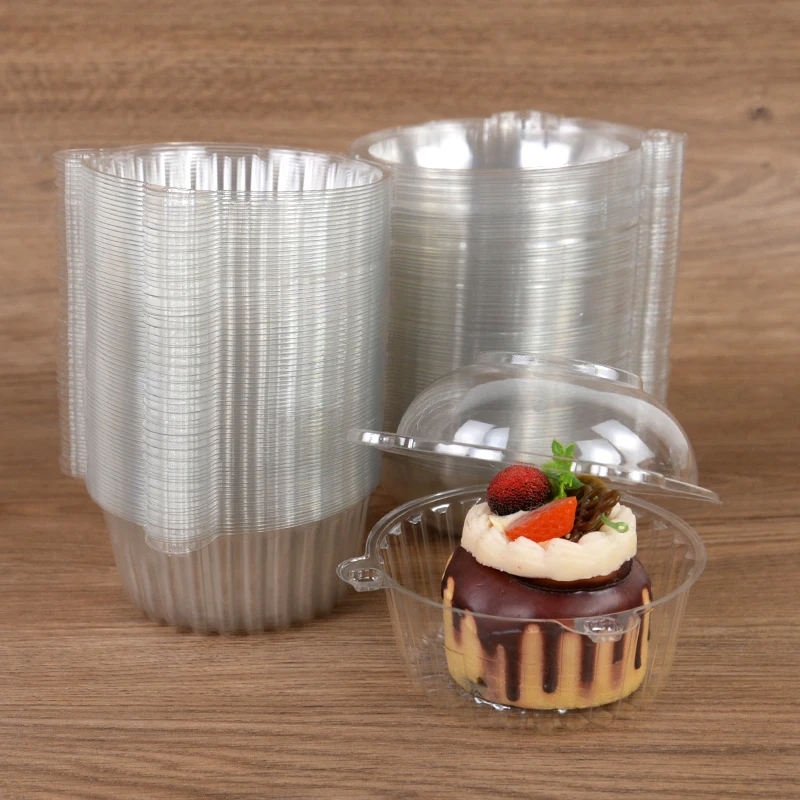 10/50Pcs Clear Cupcake Packaging Boxes, Dessert Donut Muffin Cake Container Holders with Lids, Transparent Pastry Display Containers for Wedding Birthday Party Christmas Holiday Event Supplies 4